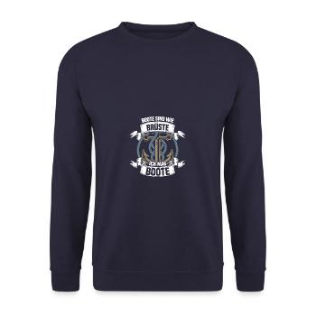 Ich mag Boote Segler Segeln Kapitän - Unisex Pullover - Navy - Vorne - Alina (178cm) & Michal (187cm)