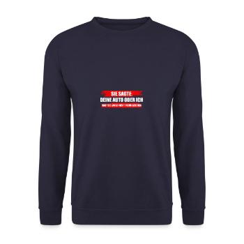 Auto Tuning KFZ Mechaniker Schrauber - Unisex Pullover - Navy - Vorne - Alina (178cm) & Michal (187cm)
