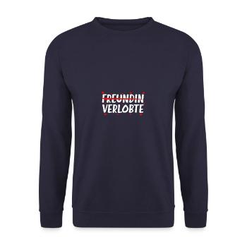 Verlobte Heiratsantrag Hochzeitsantrag - Unisex Pullover - Navy - Vorne - Alina (178cm) & Michal (187cm)