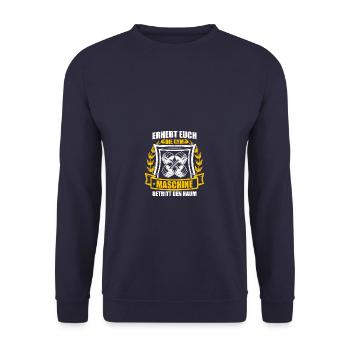 Gym Maschine Bodybuilding Bodybuilder Kraftsport - Unisex Pullover - Navy - Vorne - Alina (178cm) & Michal (187cm)