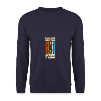 To the net: Badminton, Badminton, Badminton - Unisex Sweatshirt - navy - Front - Alina (178cm) & Michal (187cm)