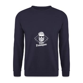 Team Groom Bachelor Party Bachelor Party - Unisex Sweatshirt - navy - Front - Alina (178cm) & Michal (187cm)