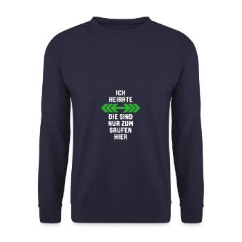 I'm marrying bachelor party bachelor party groom - Unisex Sweatshirt - navy - Front - Alina (178cm) & Michal (187cm)