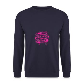Keine Krone Schlammlauf Mud Run Muddy Race - Unisex Pullover - Navy - Vorne - Alina (178cm) & Michal (187cm)
