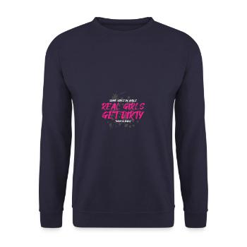 Some girls do nails Schlammlauf Mud Run Muddy Race - Unisex Sweatshirt - navy - Front - Alina (178cm) & Michal (187cm)