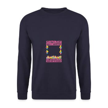 10th Birthday Guestbook Birthday Gift - Unisex Sweatshirt - navy - Front - Alina (178cm) & Michal (187cm)