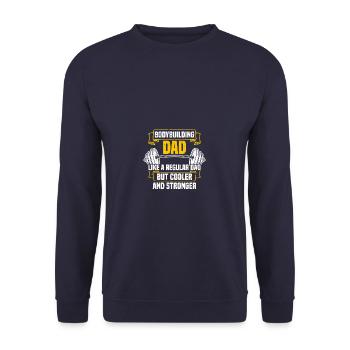 Musculation Papa Musculateur Gymnase Musculation - Sweat-shirt Unisexe - marine - Devant - Alina (178cm) & Michal (187cm)