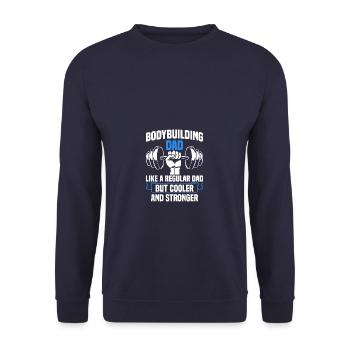 Bodybuilding Dad Bodybuilder Gym Kraftsport - Unisex Pullover - Navy - Vorne - Alina (178cm) & Michal (187cm)