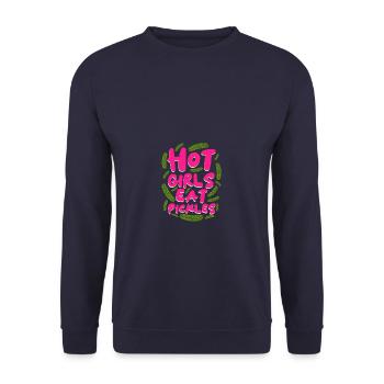 Hot girls eat pickles Funny cucumber cucumber lover - Unisex Sweatshirt - navy - Front - Alina (178cm) & Michal (187cm)