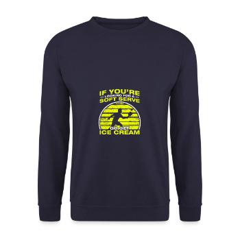 Looking for a soft serve funny pickleball - Unisex Sweatshirt - navy - Front - Alina (178cm) & Michal (187cm)
