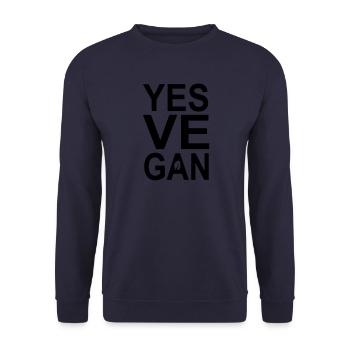 Yes ve gan - vegan - vegan - Sweat-shirt Unisexe - marine - Devant - Alina (178cm) & Michal (187cm)