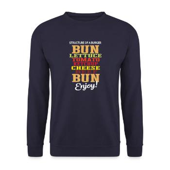 Delicious Burger Structure Tomato Cheese Bread - Unisex Sweatshirt - navy - Front - Alina (178cm) & Michal (187cm)