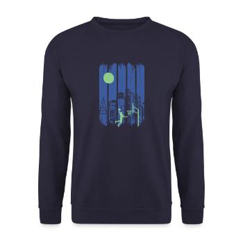 Basketball Spieler Dunking Basketballer - Unisex Pullover - Navy - Vorne - Alina (178cm) & Michal (187cm)