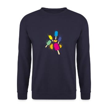 glace d’eau, colorée, glace, été, glace colorée, vacances - Sweat-shirt Unisexe - marine - Devant - Alina (178cm) & Michal (187cm)