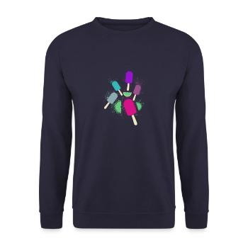 glace d’eau, colorée, glace, été, glace colorée, vacances - Sweat-shirt Unisexe - marine - Devant - Alina (178cm) & Michal (187cm)