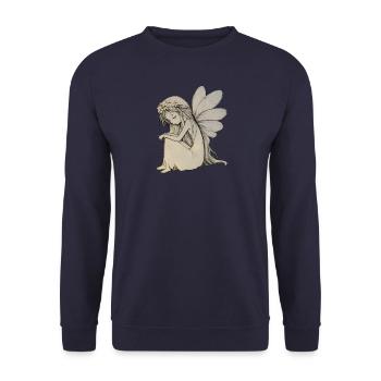 Fairy Drawing, Fairy Illustration, Fairy World - Unisex Sweatshirt - navy - Front - Alina (178cm) & Michal (187cm)