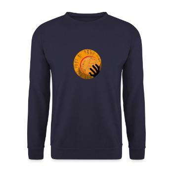 Anime Manga Figur Hut von Oben Strohhut - Unisex Pullover - Navy - Vorne - Alina (178cm) & Michal (187cm)