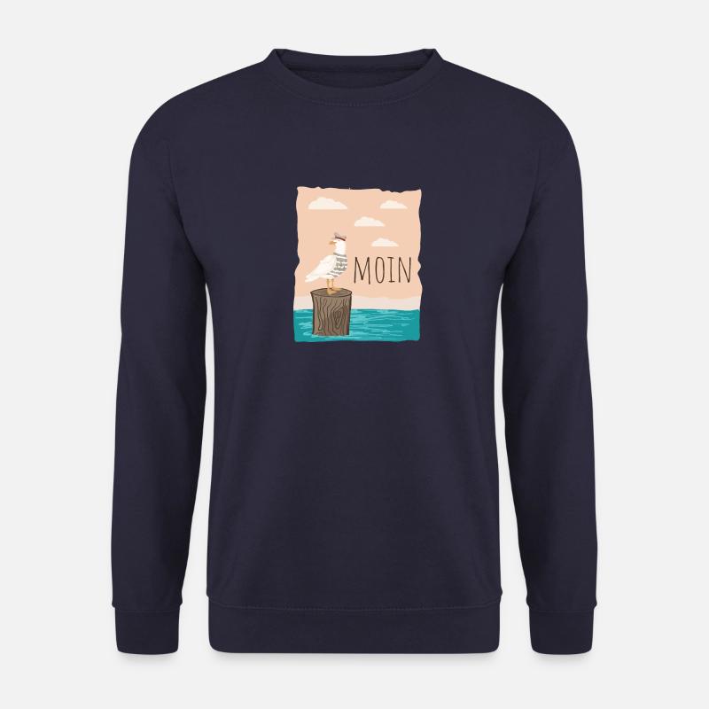 Moin Cooler Spruch Möwe See Küste Hafen Geschenk - Unisex Pullover - Navy