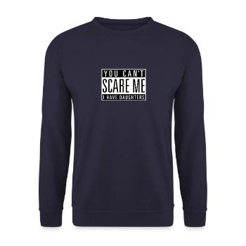 Funny saying design - Unisex Sweatshirt - navy - Front - Alina (178cm) & Michal (187cm)
