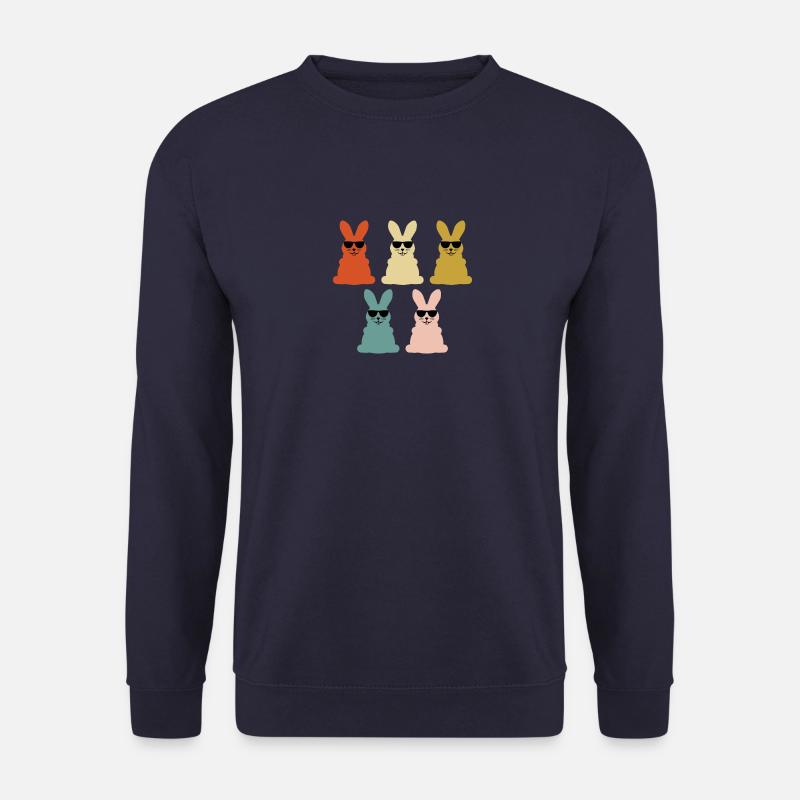 Hipster Easter Bunny Cool Rabbits With Shades - Unisex Sweatshirt - navy