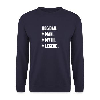 Dog Dad The Man The Myth Legend Father s Day - Unisex Pullover - Navy - Vorne - Alina (178cm) & Michal (187cm)