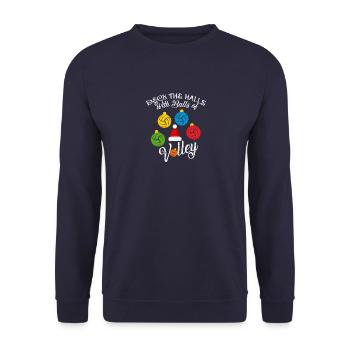 Deck The Halls With Volley Ball Christmas - Unisex Sweatshirt - navy - Front - Alina (178cm) & Michal (187cm)