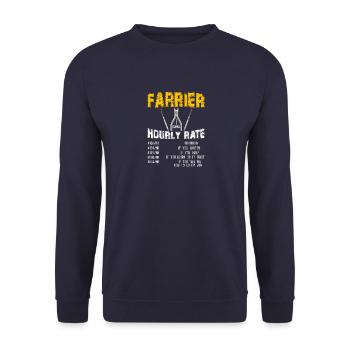 Farrier Hourly Rate TShirt - Unisex Sweatshirt - navy - Front - Alina (178cm) & Michal (187cm)