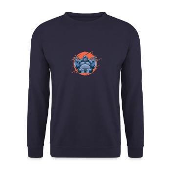Yoga Gorilla Monkey Zoo - Unisex Sweatshirt - navy - Front - Alina (178cm) & Michal (187cm)