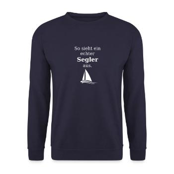 So sieht ein echter Segler aus. - Unisex Pullover - Navy - Vorne - Alina (178cm) & Michal (187cm)