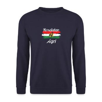 Kurdistan Agri 4 Her Biji - Unisex Pullover - Navy - Vorne - Alina (178cm) & Michal (187cm)