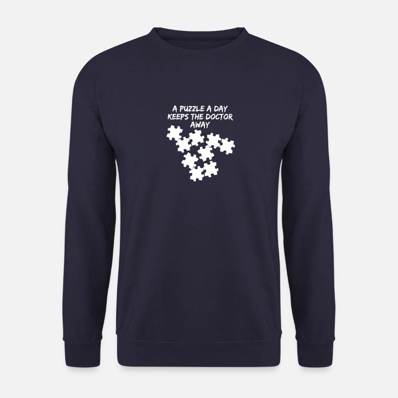 Puzzlen puzzle geduld Hobby geschenk Idee - Unisex Pullover - Navy