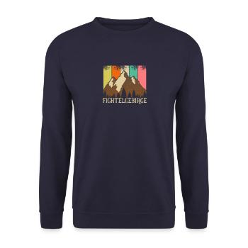 Fichtelgebirge mountain mountains mountaineers in B - Unisex Sweatshirt - navy - Front - Alina (178cm) & Michal (187cm)