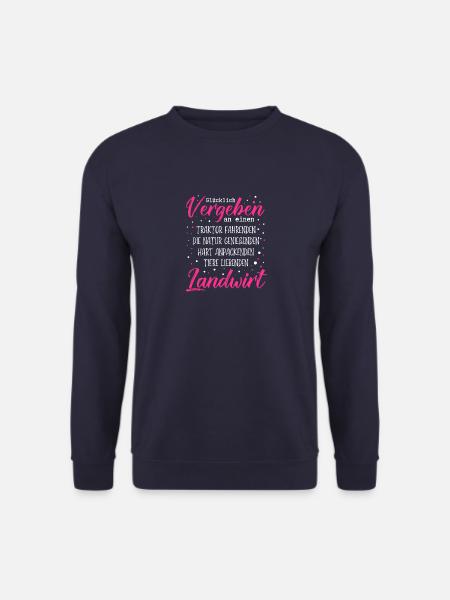 Gluecklich vergeben an einen Traktor fahrenden Lan - Unisex Pullover - Navy