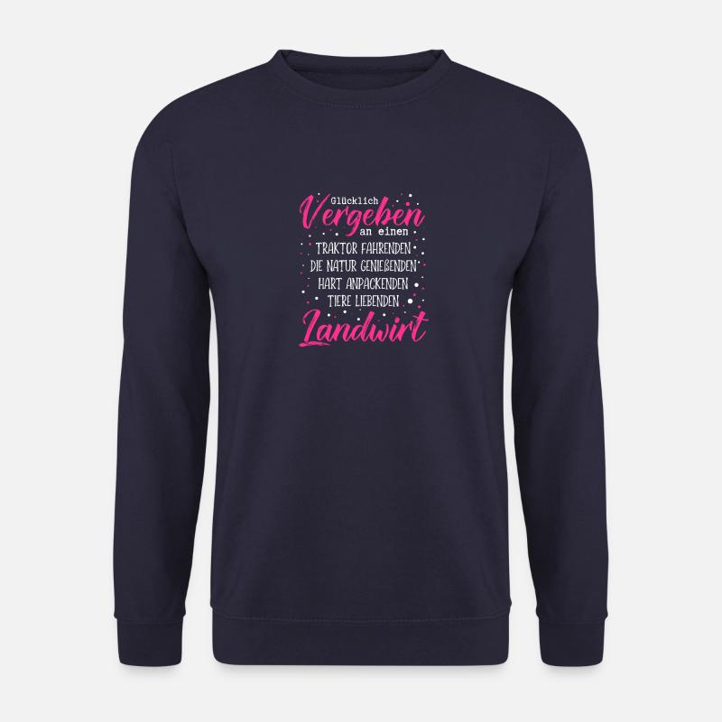 Gluecklich vergeben an einen Traktor fahrenden Lan - Unisex Pullover - Navy