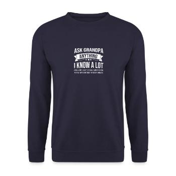 Ask Grandpa Anything cadeau pour grand-père grand-père - Sweat-shirt Unisexe - marine - Devant - Alina (178cm) & Michal (187cm)