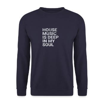 house music - Unisex Sweatshirt - navy - Front - Alina (178cm) & Michal (187cm)