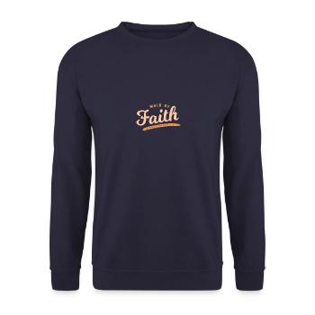 Walk By Faith - Unisex Pullover - Navy - Vorne - Alina (178cm) & Michal (187cm)