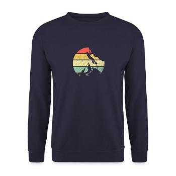 Climbing gift mountaineering mountain - Unisex Sweatshirt - navy - Front - Alina (178cm) & Michal (187cm)