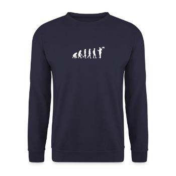 Lehrer Shirt · Lehrer Evolution · Job Geschenk - Unisex Pullover - Navy - Vorne - Alina (178cm) & Michal (187cm)