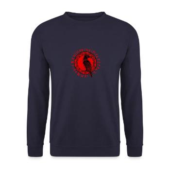 Odin Rabe Huginn Muninn ragnarok myther thor Geschenk - Unisex Pullover - Navy - Vorne - Alina (178cm) & Michal (187cm)