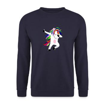 Einhorn - Unisex Pullover - Navy - Vorne - Alina (178cm) & Michal (187cm)