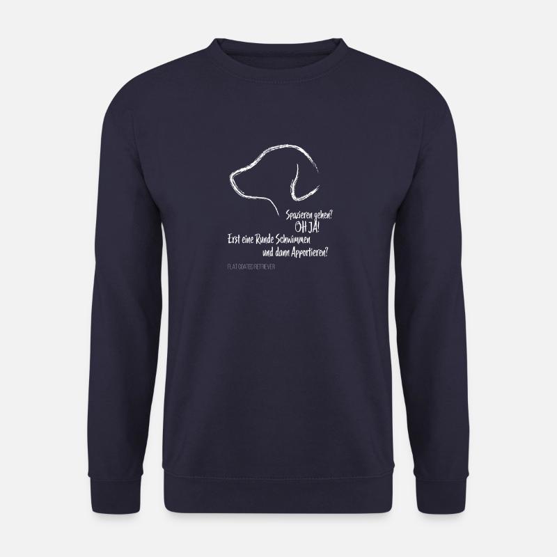 Flat Coated Retriever Saying Retrieving Swimming - Unisex Sweatshirt - navy