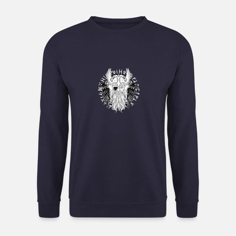 Odin Rabe Huginn Muninn ragnarok myther thor Geschenk - Unisex Pullover - Navy