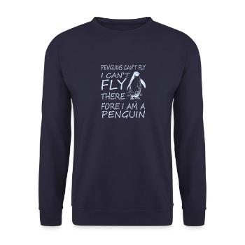 Penguins can't fly - Unisex Sweatshirt - navy - Front - Alina (178cm) & Michal (187cm)