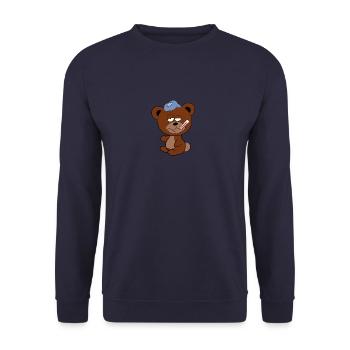 Kranker Bär Grippe Influenza - Unisex Pullover - Navy - Vorne - Alina (178cm) & Michal (187cm)
