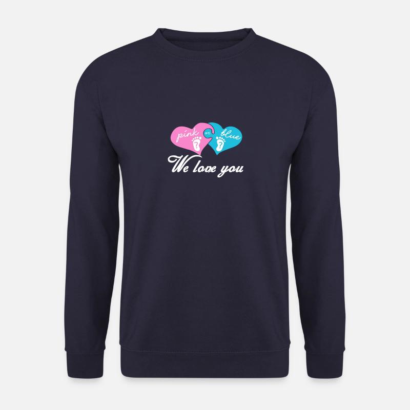 fête de grossesse bébé enceinte bleu rose - Sweat-shirt Unisexe - marine