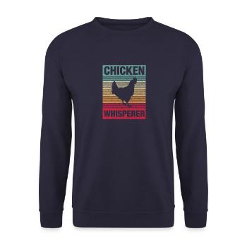 Chicken Whisperer bauer bauernhof hühner geflügel - Unisex Pullover - Navy - Vorne - Alina (178cm) & Michal (187cm)