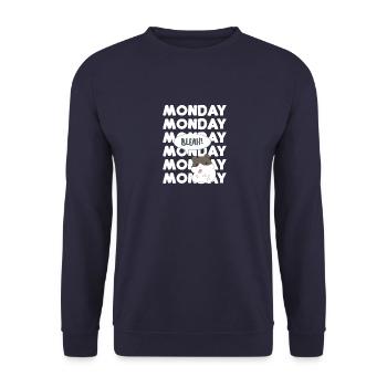 Hamster - Hamster T-Shirt - Monday - Saying - Unisex Sweatshirt - navy - Front - Alina (178cm) & Michal (187cm)