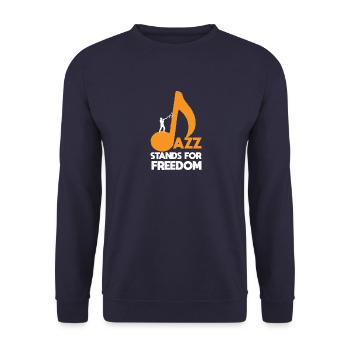 jazz - Unisex Sweatshirt - navy - Front - Alina (178cm) & Michal (187cm)