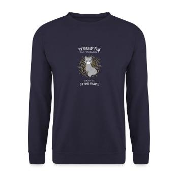 Wolf - Wölfe - Wolffan - Glaubenswortlaut - Unisex Pullover - Navy - Vorne - Alina (178cm) & Michal (187cm)